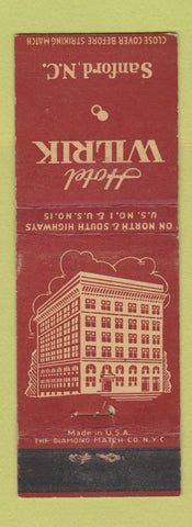 Matchbook Cover - Hotel Wilkirk Sanford NC WEAR
