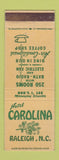 Matchbook Cover - Hotel Carolina Raleigh NC