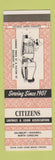 Matchbook Cover - Citizens Savings and Loan Salisbury Rockwell NC