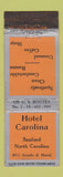 Matchbook Cover - Hotel Carolina Sanford NC WORN