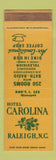 Matchbook Cover - Hotel Carolina Raleigh NC WEAR
