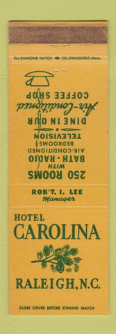 Matchbook Cover - Hotel Carolina Raleigh NC WEAR