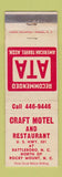 Matchbook Cover - Craft Motel Restaurant Battleboro NC WORN