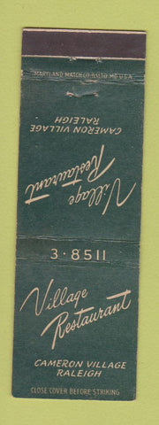 Matchbook Cover - Village Restaurant Raleigh NC