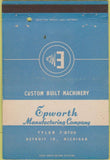 Matchbook Cover - Epworth Manufacturing Detroit MI 40 Strike
