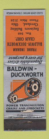 Matchbook Cover - Baldwin Duckworth Power Transmission Cleveland OH WEAR
