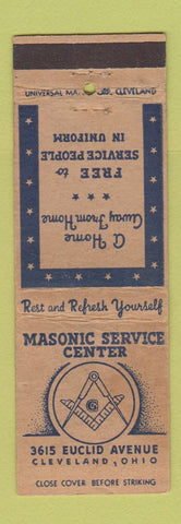 Matchbook Cover - Masonic Service Center Cleveland OH WEAR
