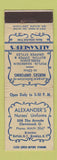 Matchbook Cover - Alexander's Nurses' Uniforms Cleveland OH