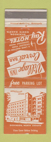 Matchbook Cover - Village Inn Ray Hotel Dickinson ND WEAR