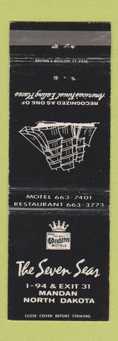 Matchbook Cover - Seven Seas Best Western Mandan ND WEAR