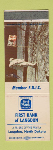 Matchbook Cover - First Bank of Langdon ND