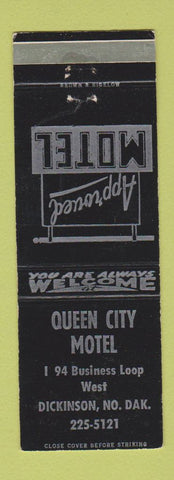 Matchbook Cover - Queen City Motel Dickinson ND