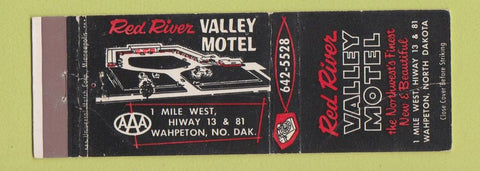 Matchbook Cover - Red River Valley Motel Wahpeton ND WEAR