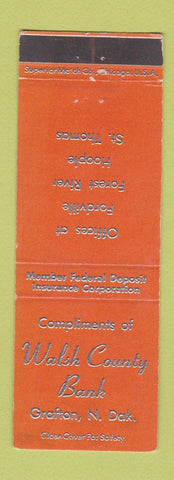 Matchbook Cover - Walsh County Bank Grafton ND