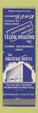 Matchbook Cover - Dacotah Hotel Grand Forks ND