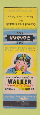 Matchbook Cover - Walker Silencers Mufflers Bismarck ND Brink & Reibold