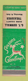 Matchbook Cover - GT Gunwall Dunn County Treasurer Manning ND Christmas