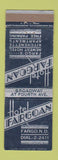 Matchbook Cover - Hotel Fargoan Fargo ND