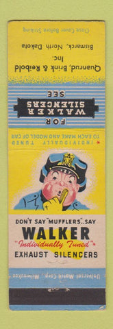 Matchbook Cover - Walker Silencers Mufflers Bismarck ND Brink & Reibold