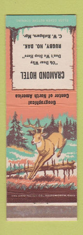 Matchbook Cover - Cramond Hotel Rugby ND