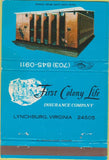 Matchbook Cover - First Colony Life Insurance Lynchburg VA 40 Strike