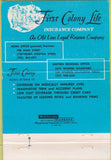 Matchbook Cover - First Colony Life Insurance Lynchburg VA 40 Strike
