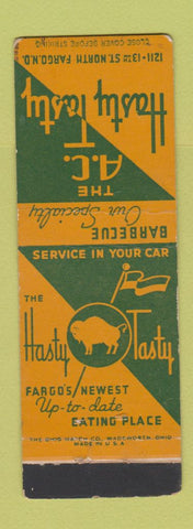 Matchbook Cover - Hasty Tasty Fargo ND BBQ