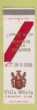 Matchbook Cover - Villa Olivia Golf Club Bartlett IL
