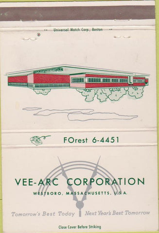 Matchbook Cover - Vee Arc Corp Westboro MA 40 Strike