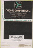 Matchbook Cover - Chicago Composition IL Advertising 40 Strike