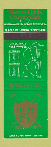 Matchbook Cover - Belmont Hills Country Club St Clairsville OH