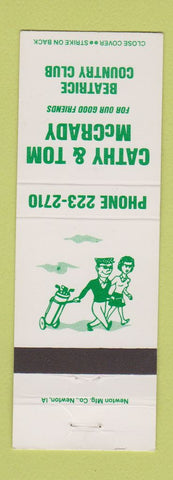 Matchbook Cover - Mathy Tom McCrady Beatrice Country Club