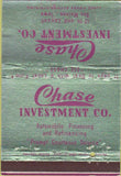 Matchbook Cover - Chase Investment Co Des Moines IA  40 Strike