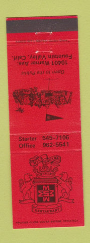 Matchbook Cover - Mile Square Restaurant Golf Mountain Valley CA