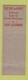 Matchbook Cover - Allendorf Catering Cleveland OH