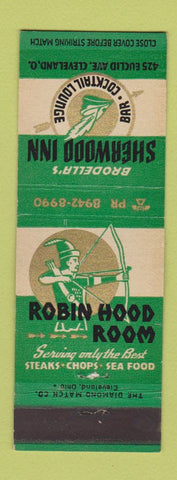 Matchbook Cover - Brodella's Sherwood Inn Cleveland OH Robin HOod