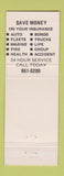 Matchbook Cover - Tom Unik Insurance Cleveland OH