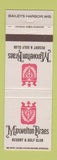 Matchbook Cover - Maxwelton Braes Golf Club Baileys Harbor WI