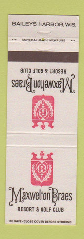Matchbook Cover - Maxwelton Braes Golf Club Baileys Harbor WI
