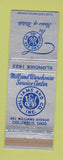 Matchbook Cover - Williams Mill Warehouse Service Columbus OH
