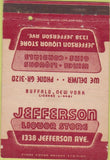 Matchbook Cover - Jefferson Liquor Store Buffalo NY wear 40 Strike