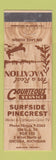 Matchbook Cover - Surfside Pinecrest Oscoda MN