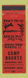 Matchbook Cover - Camp Ogontz Rockwood ME