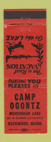 Matchbook Cover - Camp Ogontz Rockwood ME