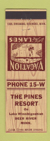 Matchbook Cover - Pines Resort Deer River MN