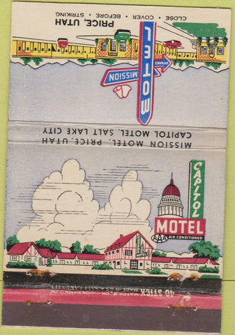 Matchbook Cover - Motel Mission Price UT 40 Stick