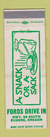Matchbook Cover - Fords Drive In Eugene OR