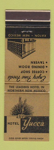 Matchbook Cover - Hotel Yucca Raton NM  #2 GOLD BLACK
