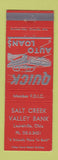 Matchbook Cover - Salt Creek Valley Bank Laurelville OH