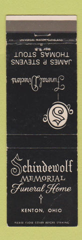 Matchbook Cover - Schindewolf Funeral Home Kenton OH WEAR